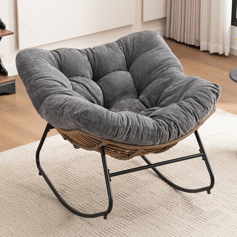Chenille Soft Upholstered Modern Rocking Chair