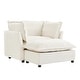 preview thumbnail 8 of 41, 47" Cozy Upholstered Armchair with Movable Ottoman, Wide Seat, Curved Armrests and Soft Pillows