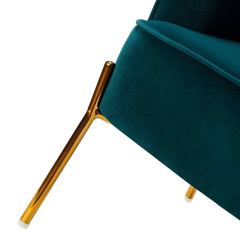 Barbara Modern Velvet Accent Chair for Bedroom with Metal Legs by HULALA HOME