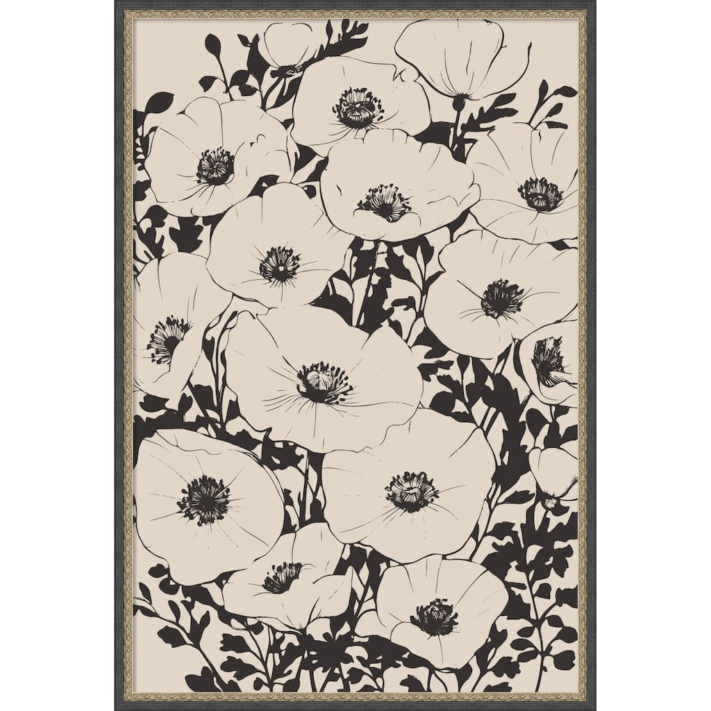 Abstract Floral Flower Pattern by Melloi Art Prints Framed Mounted Canvas Wall Art Print