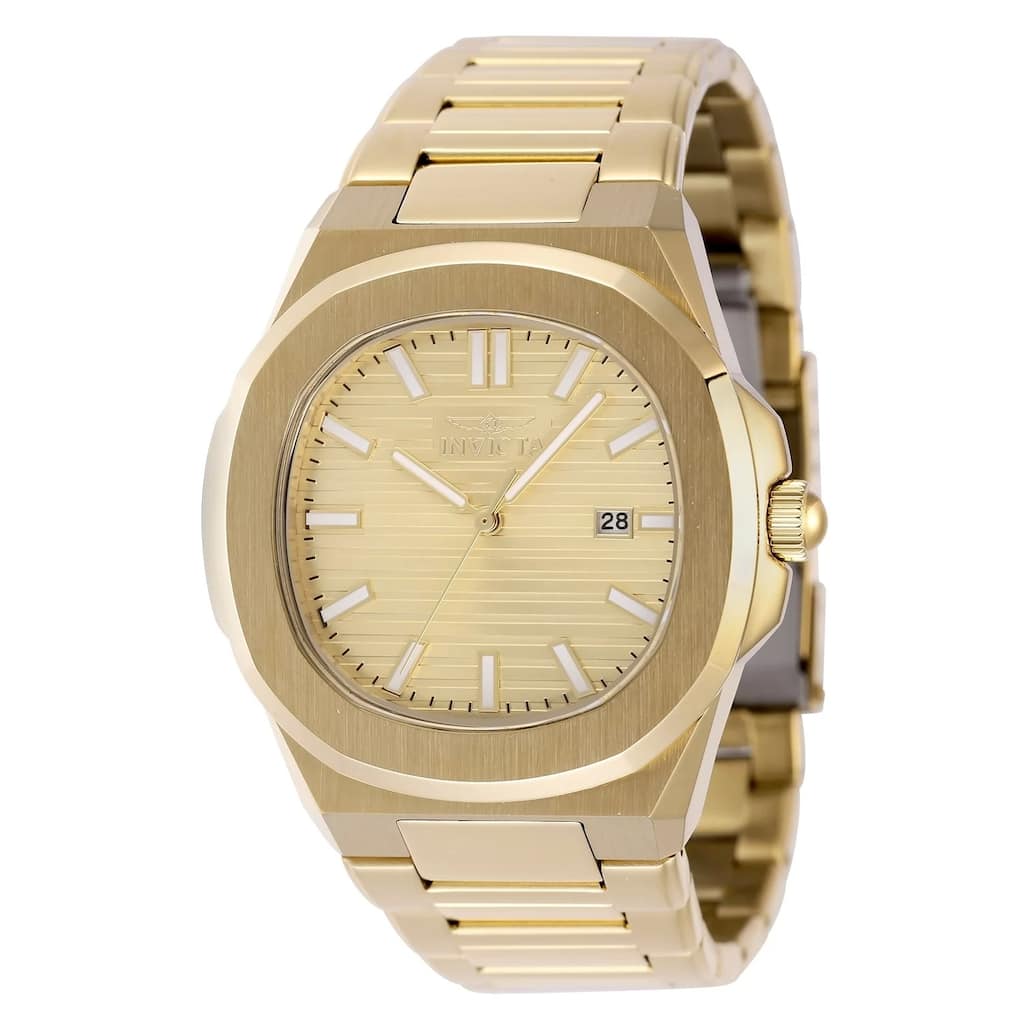 Invicta Men's 48520 Speedway Quartz 3 Hand Gold Dial Watch