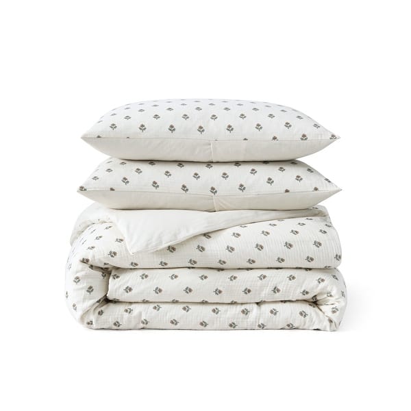 Peri Home Block Print Gauze Duvet Set - King - Multi