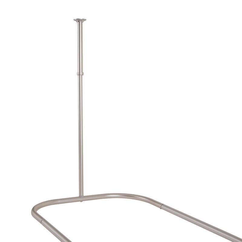 Utopia Alley Rustproof Aluminum Hoop Shower Rod 45.7x22", with White Shower Curtain 180x70"