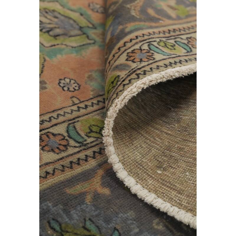 Hand Knotted Oriental 100% Wool Carpet Traditional All-Over Oranges & Rust Tabriz Area Rug - 12' 2'' X 9' 8''