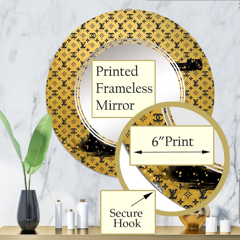 Designart 'Gold Designer Pistol II' Printed Fashion Gun Wall Mirror