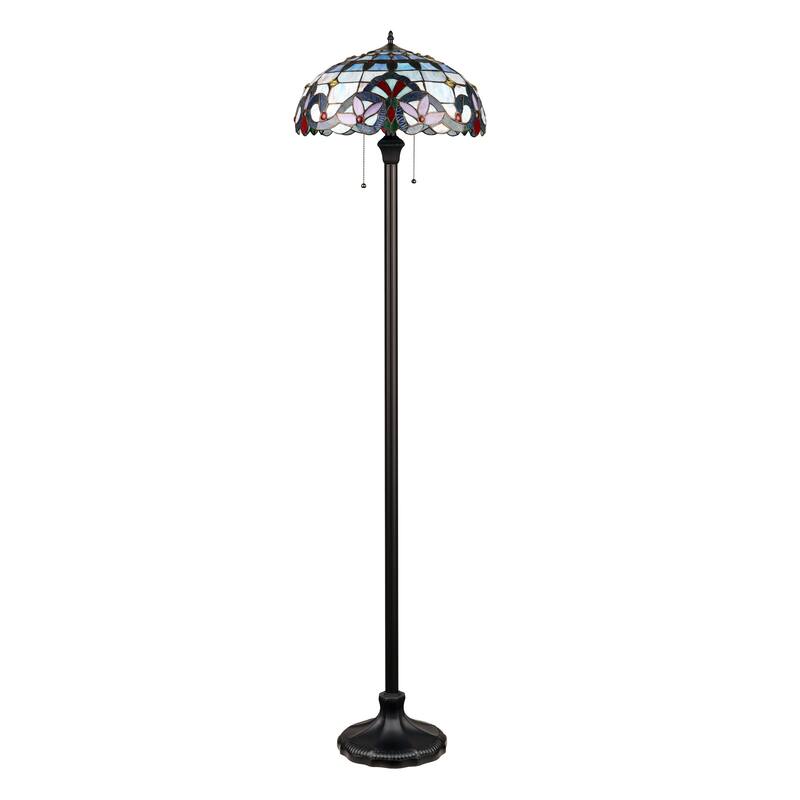 Tiffany-Style Victorian Design Dark Bronze Floor Lamp - Dark Bronze - Dark Bronze