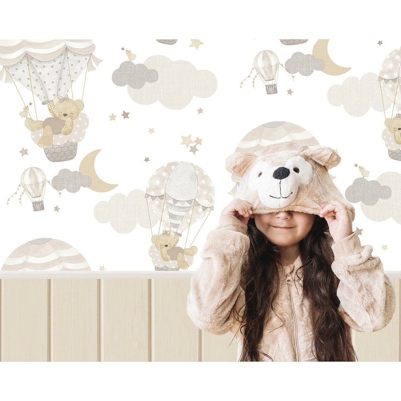 Galerie Wallcoverings Little Explorers 2 Doga Happy Wooden Plank Non-woven Matte Wallpaper Roll