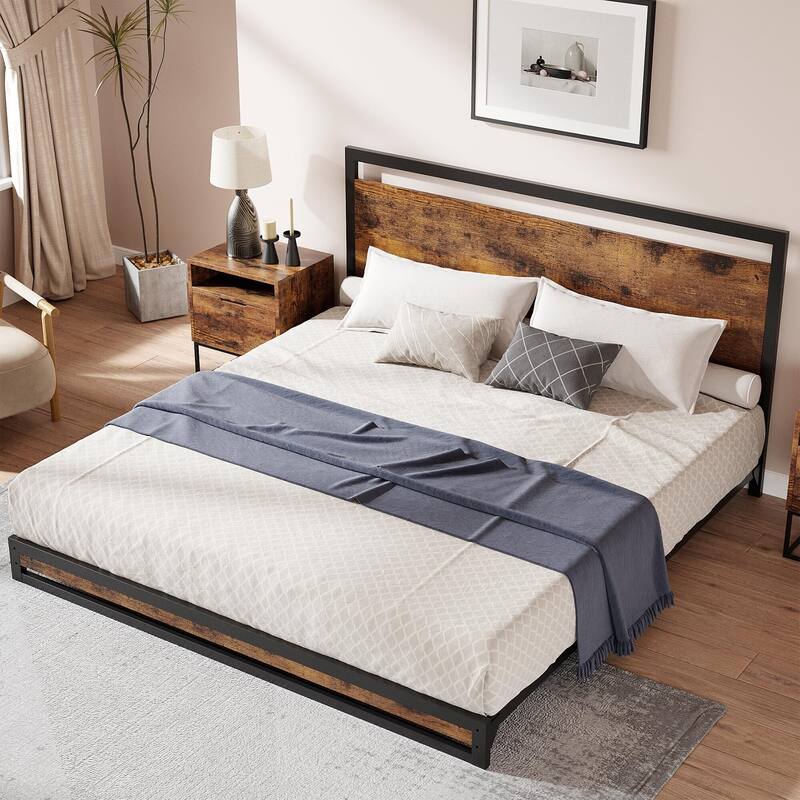 6/12 Inch Twin/Full/Queen/King Metal Platform Bed Frame