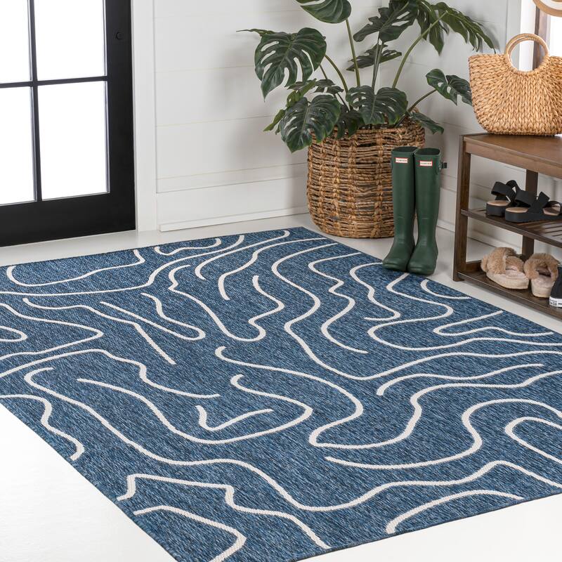 JONATHAN Y Nolan Modern Coastal Organic Shapes Indoor/Outdoor Area Rug