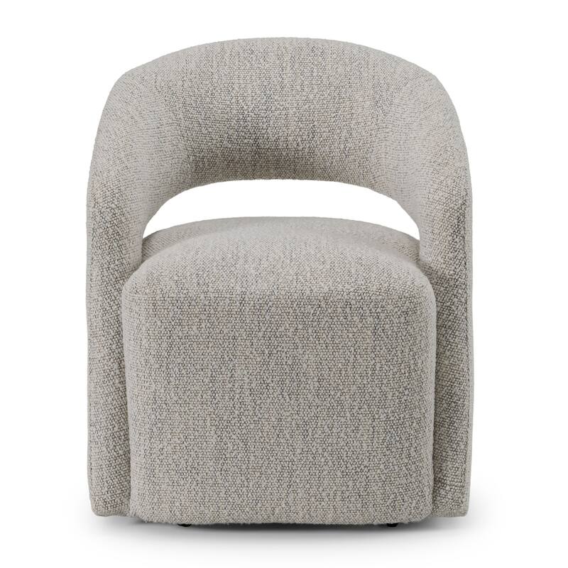 Modrest Kadoka Modern Light Grey Fabric Swivel Dining Chair