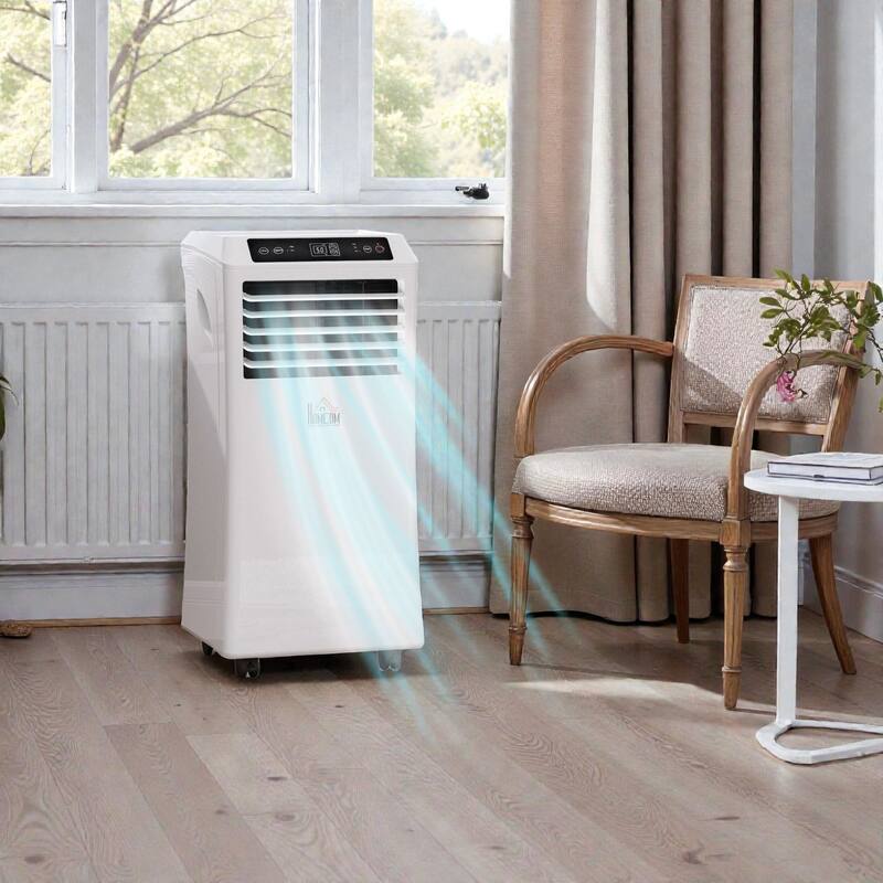 8000 BTU Portable Air Conditioner with Dehumidifier and Fan. Remote Control. 24 Hour Timer. For Rooms up to 344 Sq Ft