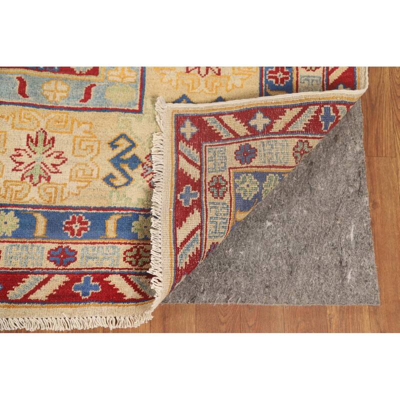 Geometric Kazak Rug Hand-Knotted Oriental Wool Carpet - 9'9"x 13'5"