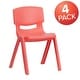 preview thumbnail 17 of 35, 4 Pack Plastic Stackable K-2 School Chair with 13.25"H Seat