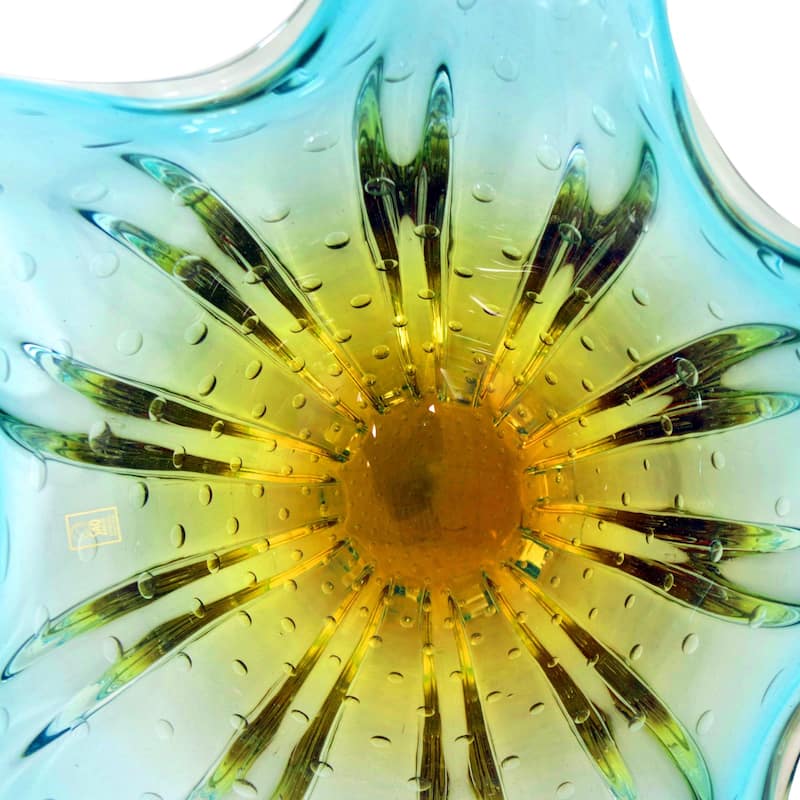 Novica Handmade Splash Art Glass Centerpiece