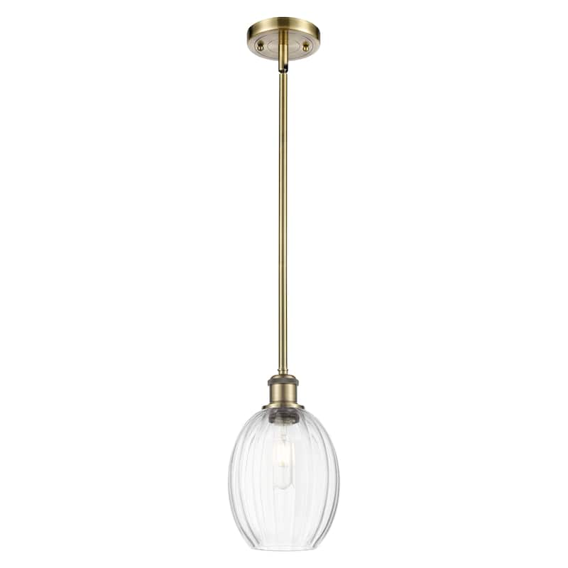 Innovations Lighting Endless Possibilities Ballston - Preston - 1 Light 6" Bulb Shade Stem Hung Mini Pendant - Antique Brass/Clear