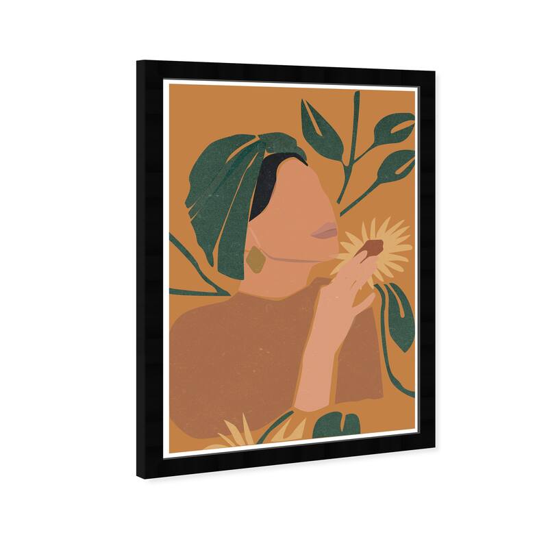 Wynwood Studio Prints Floral and Botanical Brilliant Sunflower Scent Brown and Ochre Modern & Contemporary Wall Art Canvas Print