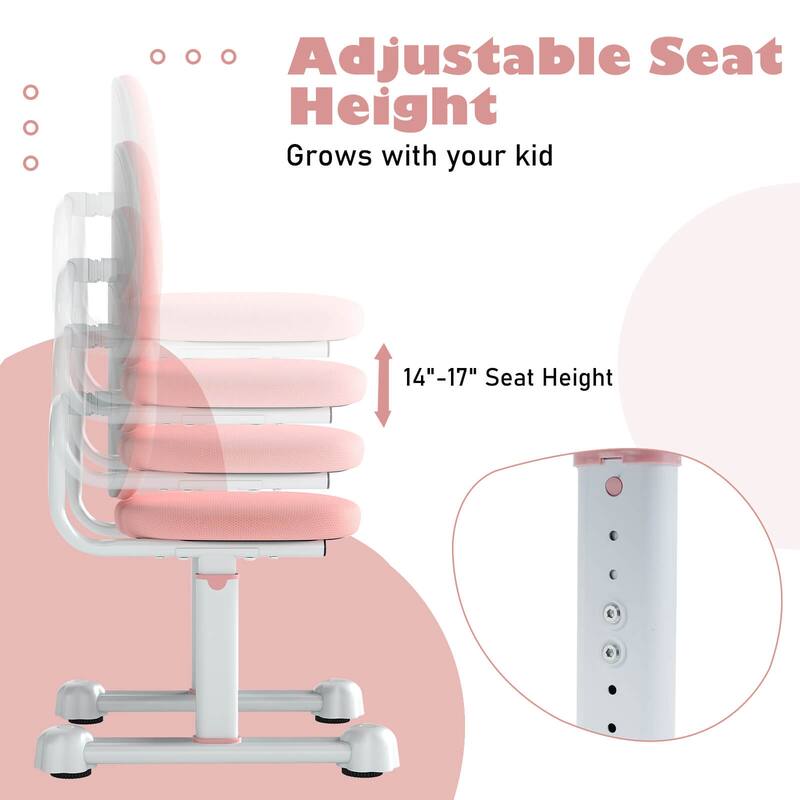 Costway Kids Desk Chair with Double Back Support Adjustable Height - See Details