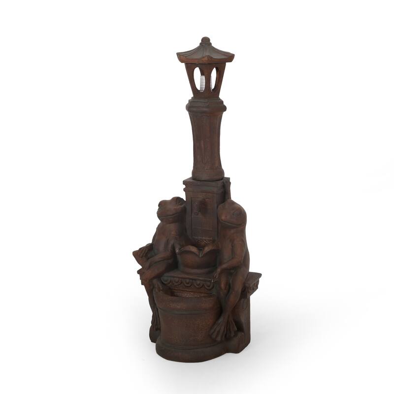 37.25" H Outdoor Fountain,Hand Crafted Floor Fountain with Light - 37.25"H