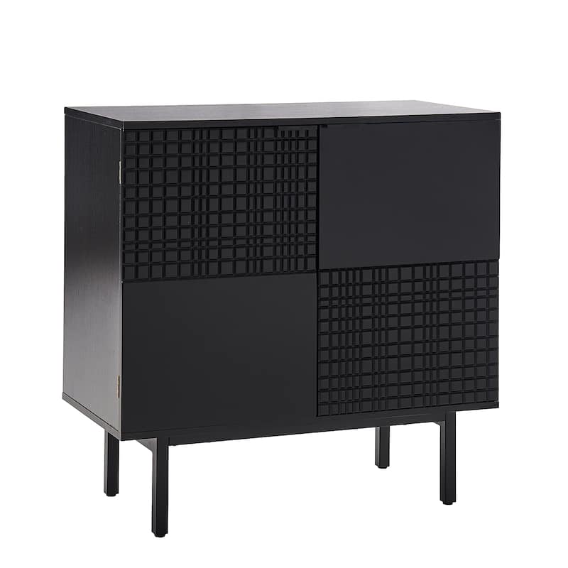 Arnold Modern 30"Tall 2 Door Accent Cabinet with Metal Leg by HULALA HOME