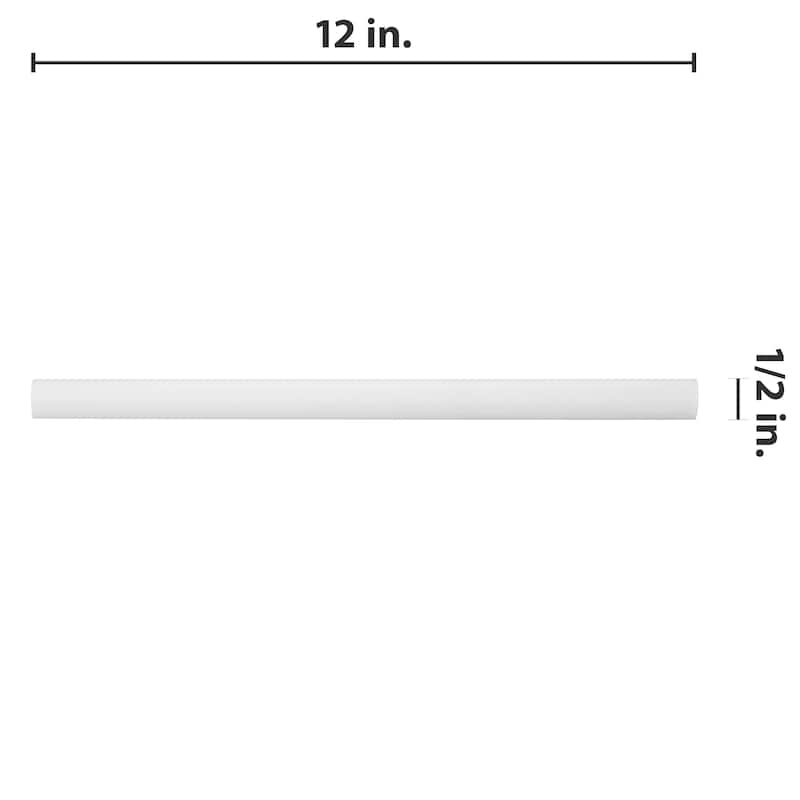 Merola Tile Chester Demi-Bullnose Matte Bianco 1/2" x 12" Ceramic Wall Trim - (1 Tile)