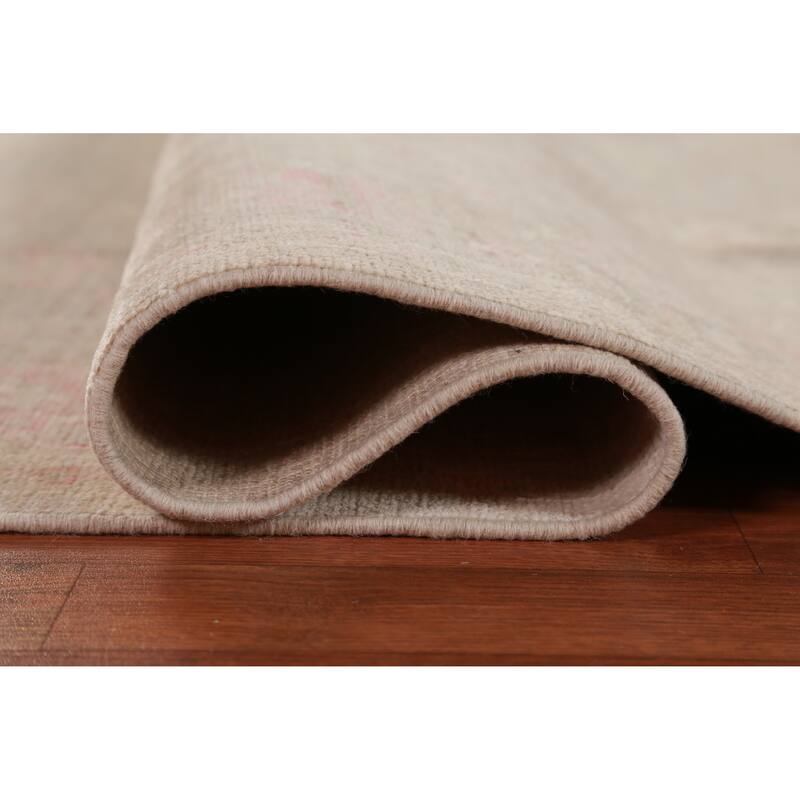Hand Knotted Oriental 100% Wool Carpet Transitional All-Over Beige & Ivories Oushak Area Rug - 10' 0'' X 8' 0''