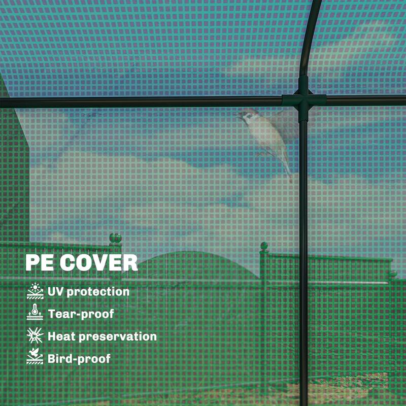 Outsunny Mini Greenhouse, Portable Greenhouse with Roll-Up Door and 2 Mesh Windows, Small Green House