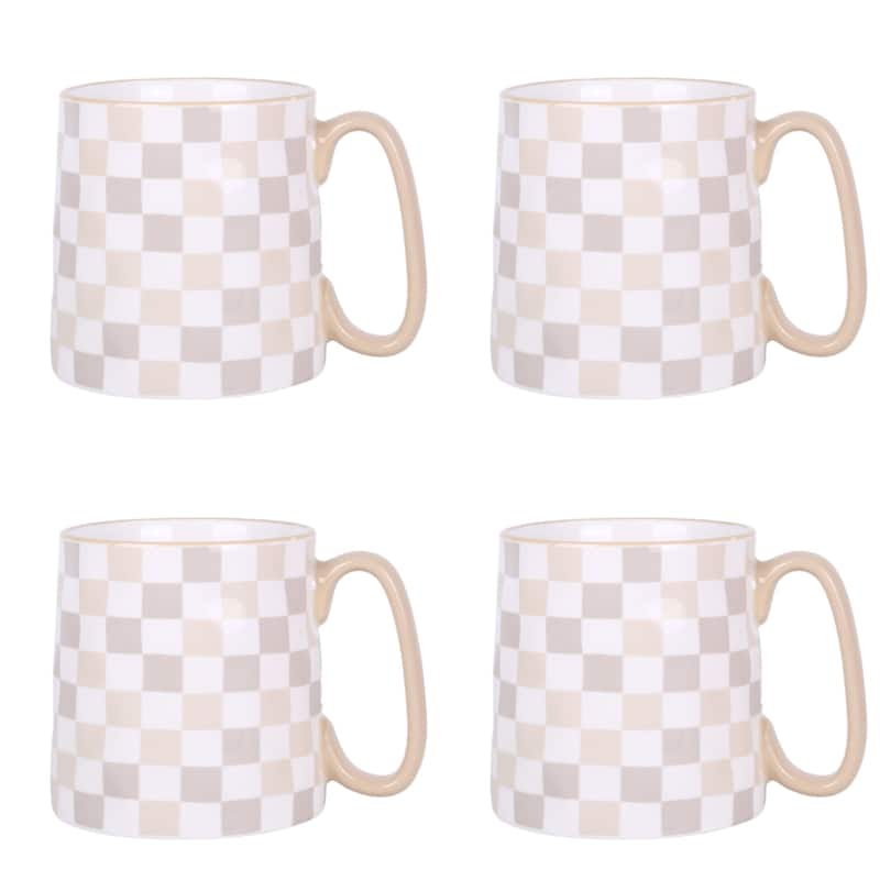 10 Strawberry Street Bella Abstract Elegance Mugs, Set of 4