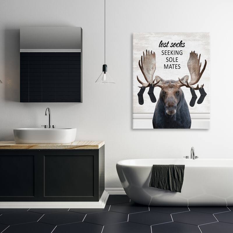 Stupell Lost Socks Seeking Sole Mates Canvas Wall Art Design By Lettered and Lined