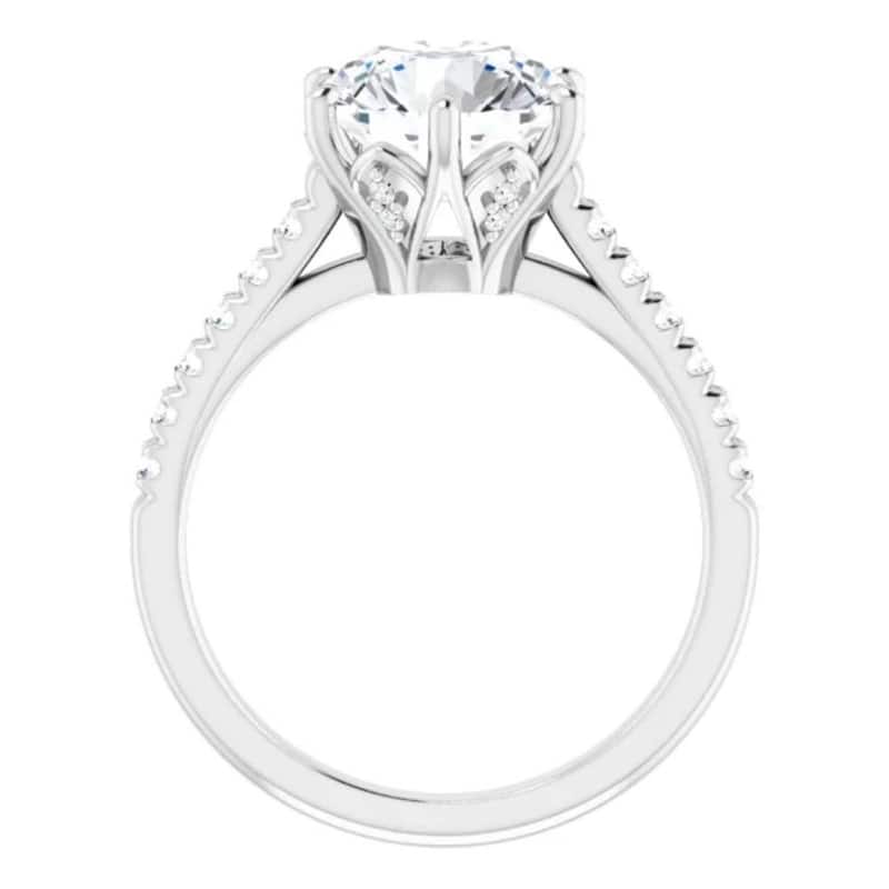 3.40Ct Round Diamond Engagement Ring Lab Grown in White or Yellow Gold