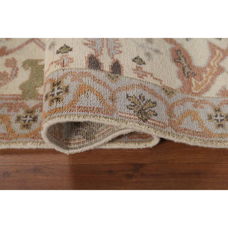 Oushak Indian Runner Rug Hand-Knotted Wool Carpet - 2'7"x 7'9"