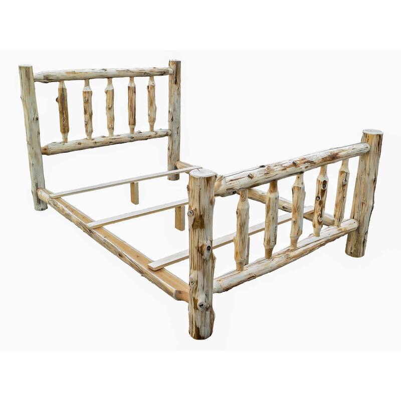 Rustic and Natural Cedar XL Single Traditional Log Bed
