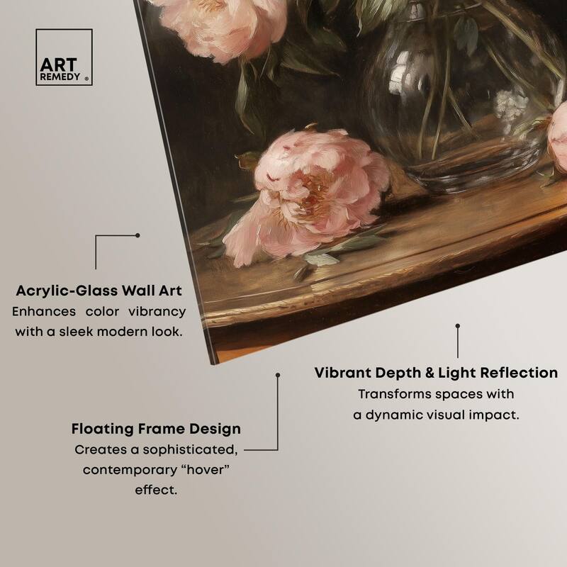 Vintage Velvet Vase Acrylic by Art Remedy, Ready to Hang