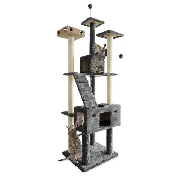 Furhaven Tiger Tough Double Decker Playground Cat Tree House Overstock 12269644