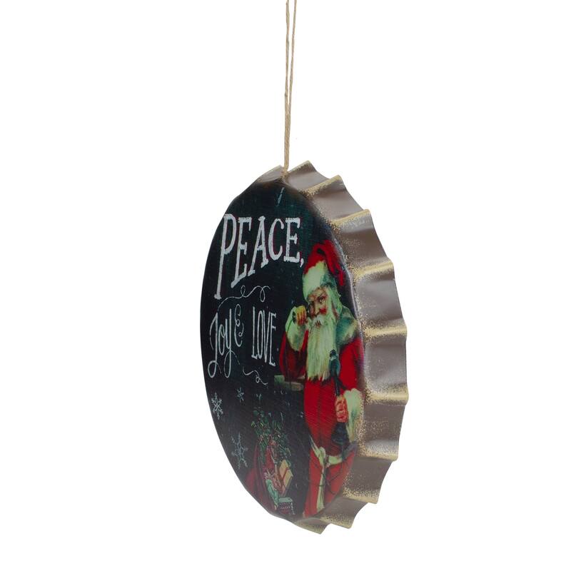 11.75" Red and White Peace, Joy and Love Christmas Wall Decor