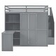 preview thumbnail 6 of 30, Full Size Bunk Bed with Wardrobe,Desk and Shelves