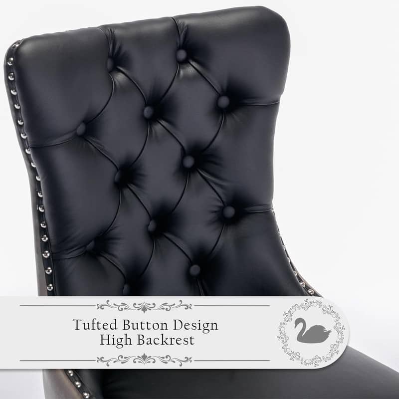 Tufted Naliheads Solid Wood Upholstered Dining Chairs (Set of 4)