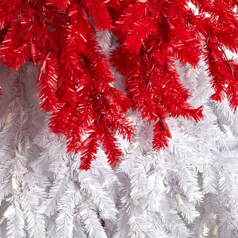 9ft Christmas Tree with Lights & Stand - Festive Holiday Decor, Full & Lush Design - White - 108