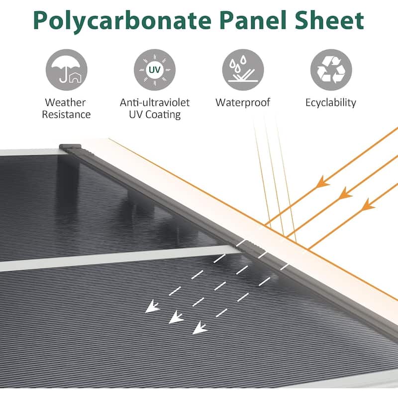 MCombo Window Awning Door Canopy Exterior 40'' x 80'', Polycarbonate Cover Front Door Outdoor Patio Awning Canopy