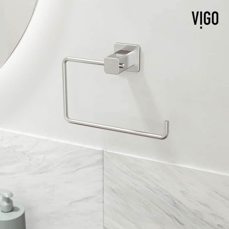 VIGO Meridian 4-Piece Bathroom Hardware Accessory Set with 24 in. Towel Bar, Toilet Paper Holder, Hand Towel Holder, Hook