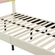 preview thumbnail 7 of 7, Full Size Platform Bed with Rainbow Shaped and Height-adjustbale Headboard, Upholstered Bed with LED Light Strips, Beige