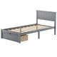 preview thumbnail 6 of 16, Twin Size Platform Bed with Under-bed Drawer for Extra Storage, Solid Pine Wood and MDF, Gray