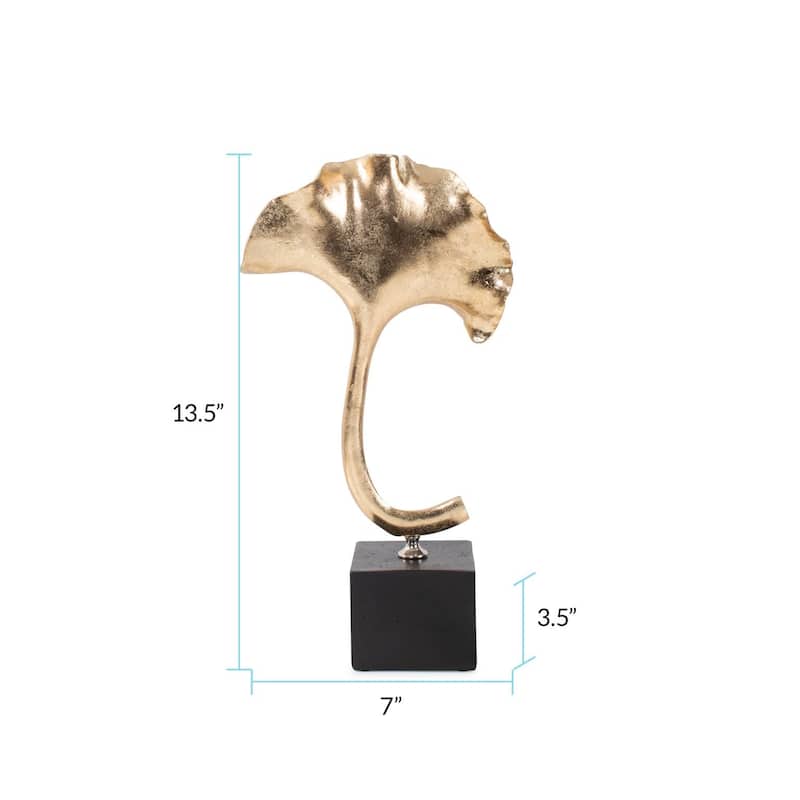 Gifu Golden Ginkgo Leaf Sculpture- Short