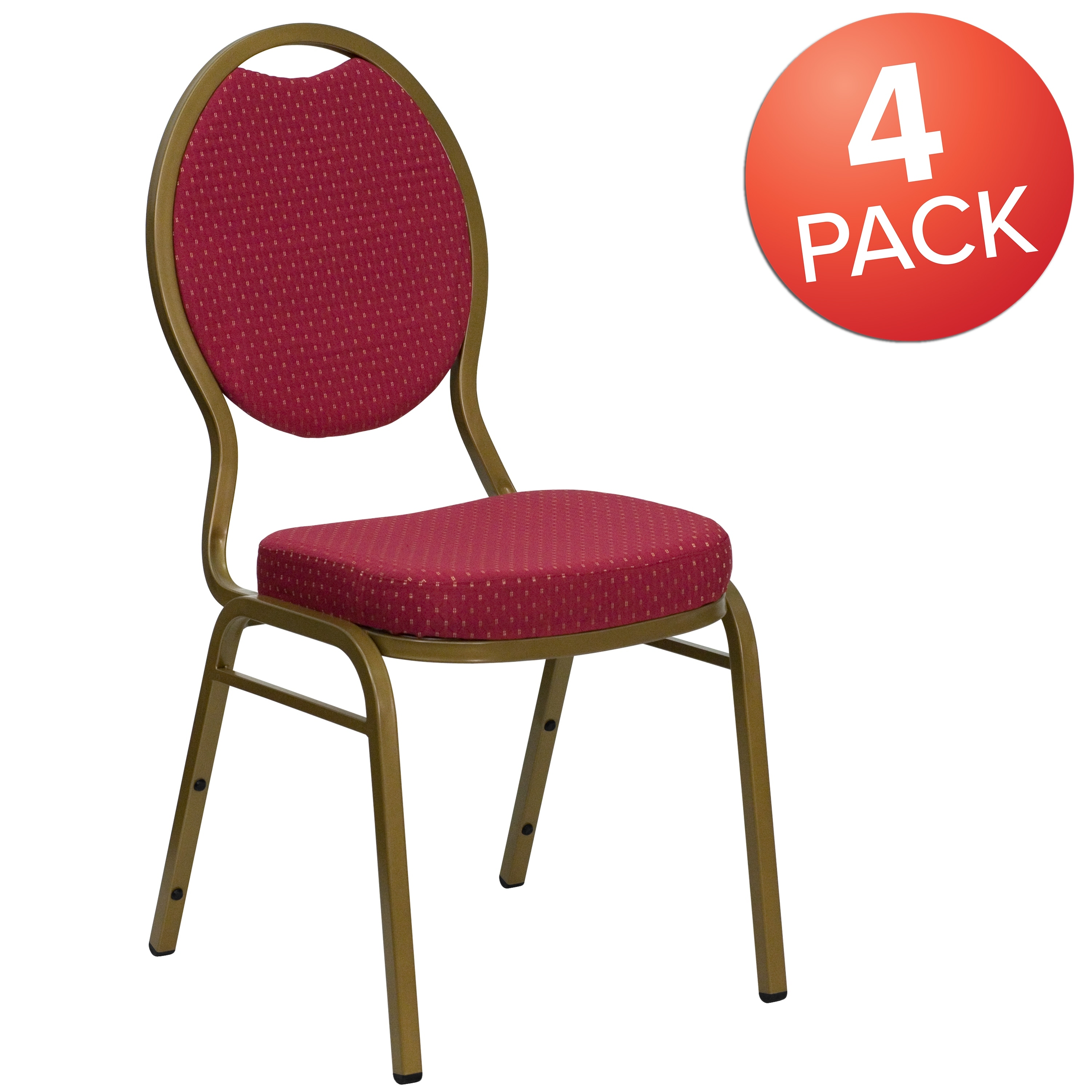 Lancaster Home 4 Pack Teardrop Back Stacking Banquet Chair