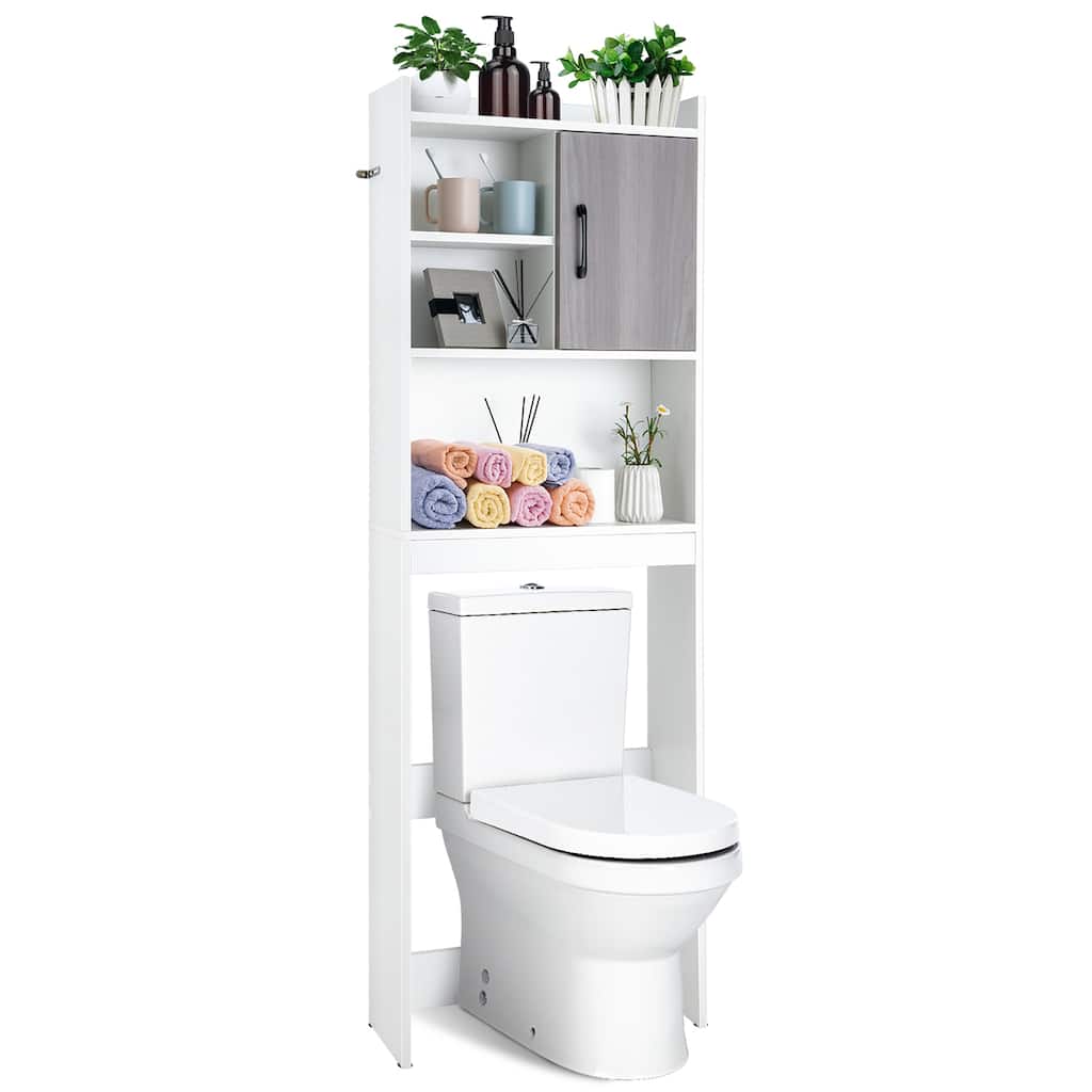 Costway Over The Toilet Storage Cabinet Bathroom Space Saver w/ Open - See Details