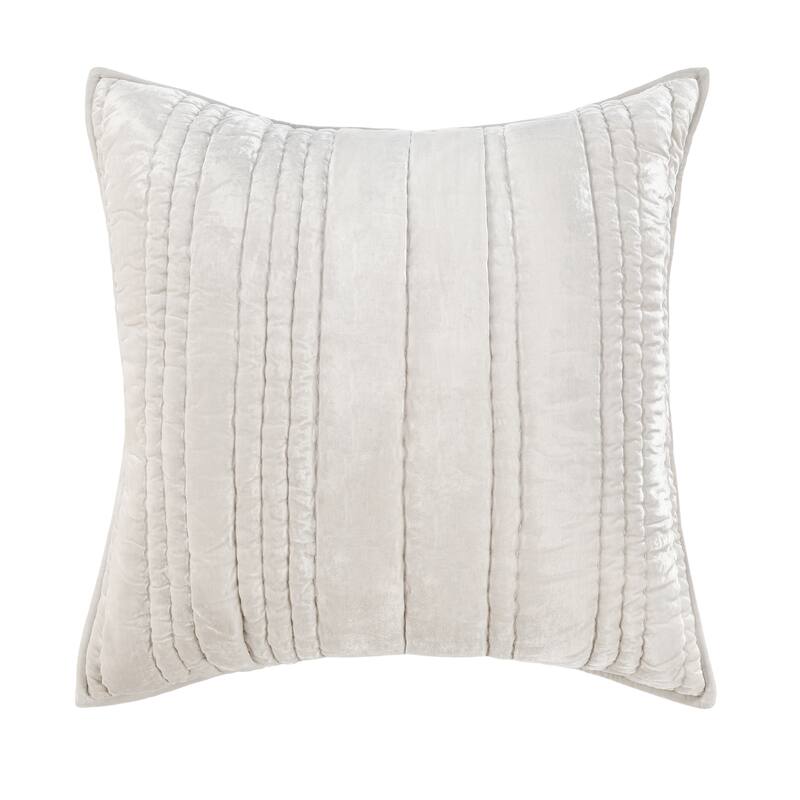 Villa by Classic Home Seville Velvet Sham - 26x26 Euro Square - Oyster Grey
