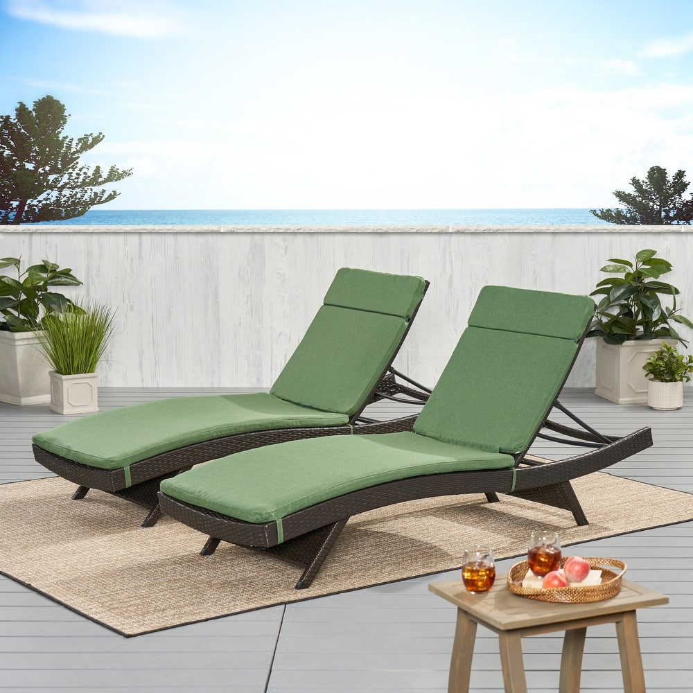 Salem Outdoor Cushion Set for Chaise Lounge - Cushions only (Set of 2) by Christopher Knight Home - 79.25"L x 27.50"W x 1.50"H