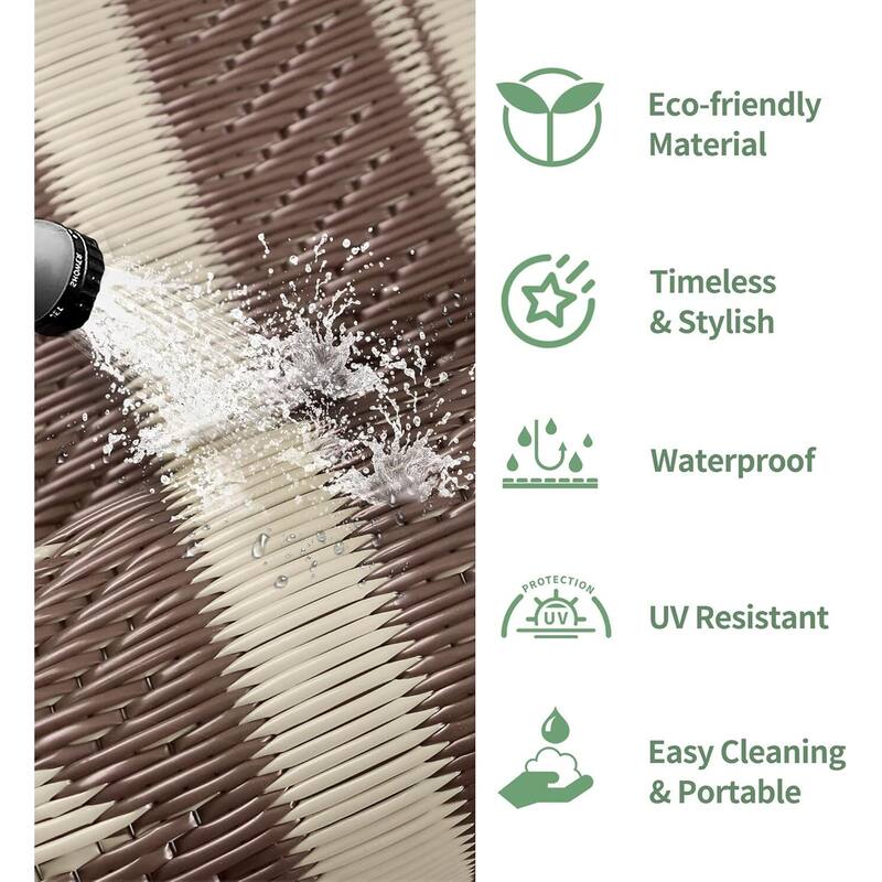 Mcow Geo Harmony Reversible Woven Waterproof Outdoor Area Rug