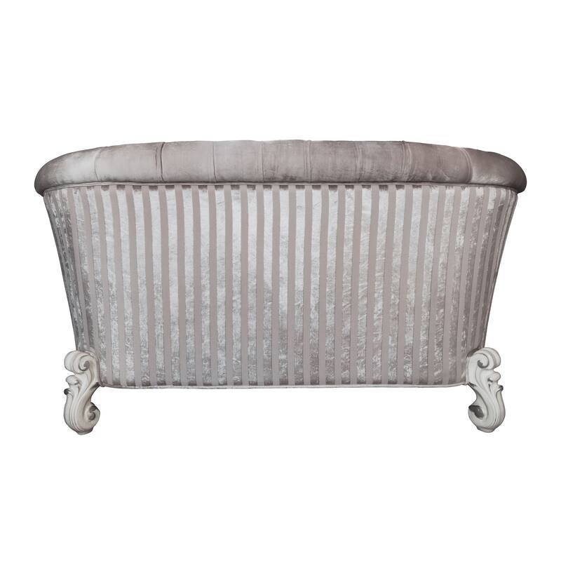Calvert Ivory and Bone White Loveseat with Oversized Scrolled Leg