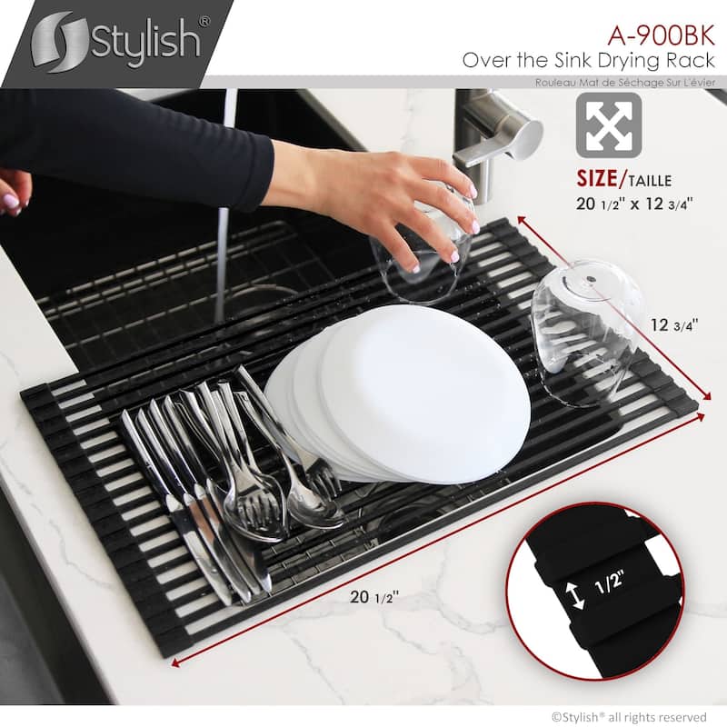 STYLISH Multipurpose Over Sink Roll-Up Dish Drying Rack