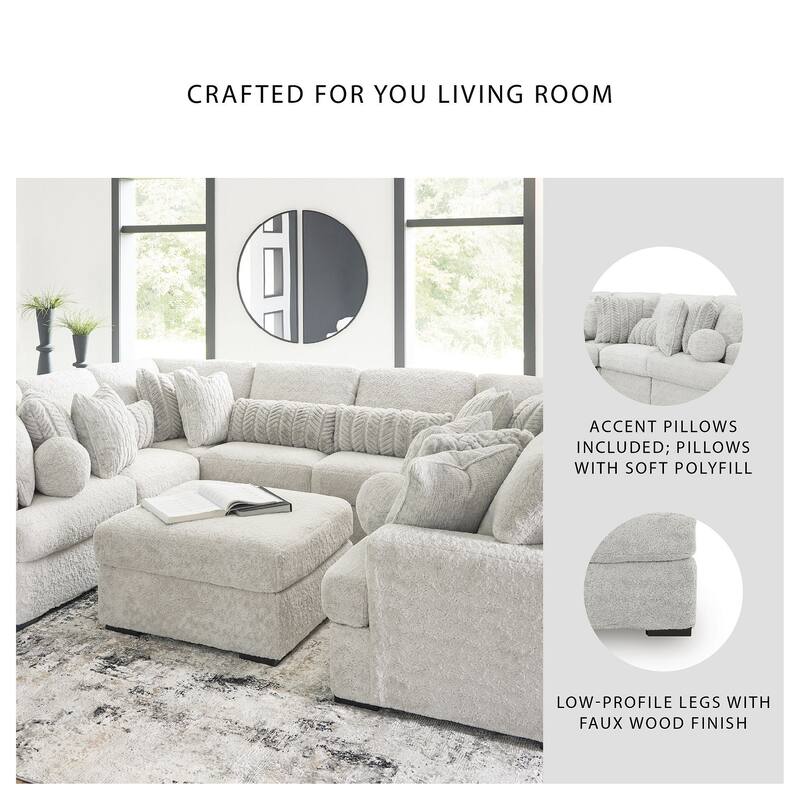 Signature Design by Ashley Snodoodle Gray 8-Piece Sectional - 144" W x 113" D x 40" H